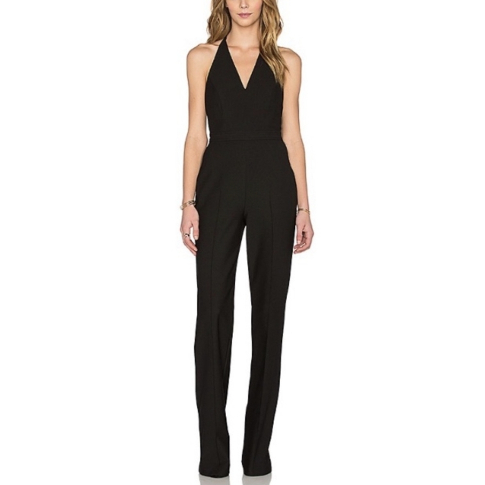 Elizabeth and James black halter neck open back jumpsuit